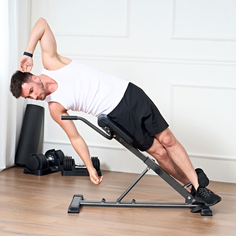 SogesPower Roman Chair Back Extension Machine, Hyperextension Bench for Hamstring,Adjustable