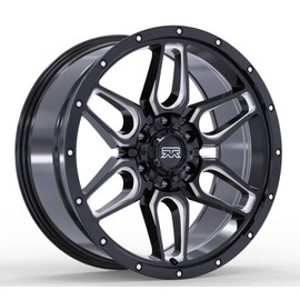 18x9 Mudder Trucker MT317 Barrier Black Milled 6x139.7 6x5.5 ET12 Wheel Rim