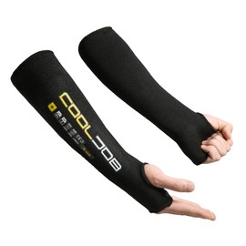 COOLJOB 3 Pairs A4 Cut Resistant Sleeves with Thumb Hole, UPF50+ UV Sun Protection Gardening Sleeves Arm Protector for Thin Skin, Arm Cover for Gardener Farmer Pet Handling for Men Women (Black, 18")