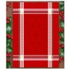Mierco European Linens, "Holiday Red" Jacquard Kitchen / Tea Towel,