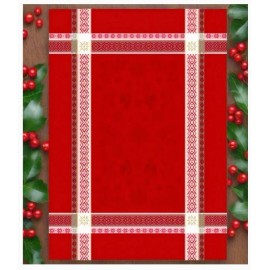 Mierco European Linens, "Holiday Red" Jacquard Kitchen / Tea Towel, 100% Cotton