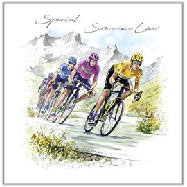 Noel Tatt Son-in-Law Birthday Card - Cycling Team - Eco-Friendly and Recyclable