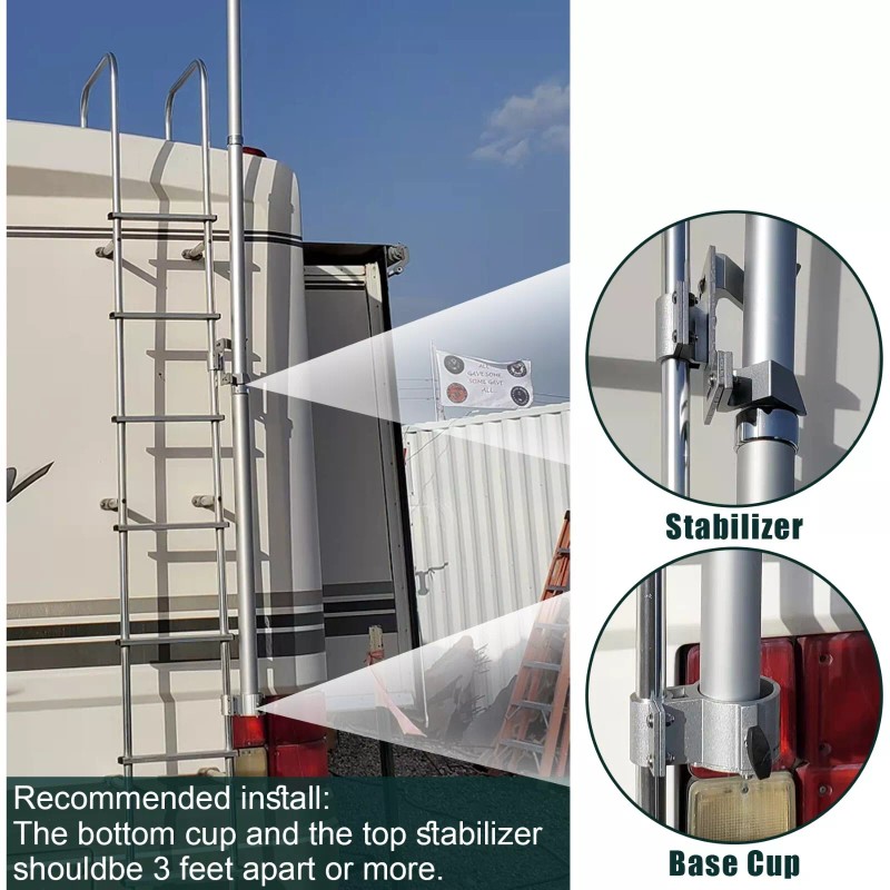 EEZ RV Products RV STARLINK POLE Mounting Bracket Fits 1.0