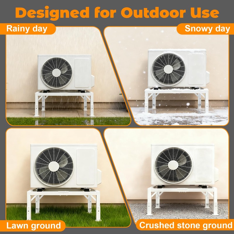 Mini Split Stand, Heavy Duty Adjustable Mini Split Ground Stand