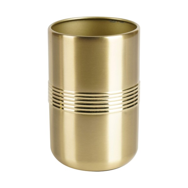nu steel Nusteel Decorative Steel Cup Vanity Countertops for Rinsing, Drinking, Storing Dental Accessories and Organizing Makeup Brushes, Eye Liners Bathroom-tumblers, Rich Gold Finish