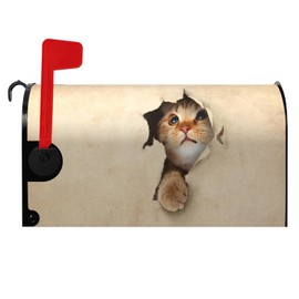 Magnetic Mailbox Cover Cute Kitty Cat Decorative MailWraps Mailbox Post Box Cover Standard Size for Garden Yard 21 * 18 Inch
