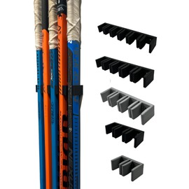 Bold Print Labs Wall Mount Hockey Stick Holder | Ice Hockey Stick Organizer (Black, 2 Stick Wall Mount)