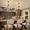 Senyshilon Black Chandelier, 6-Light Dining Room Light Fixture, Round Farmhouse