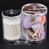 Clear Acrylic Cotton Swab Holder Makeup Cotton Pads Container with