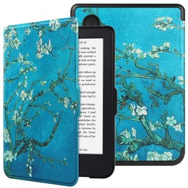 HGWALP Slim Shell Case for 6 Inch Tolino Shine 5 (2024)/Shine Color/Shine 4(2022) & Kobo Clara Colour/Clara BW(2024)/Clara 2E (2022) eReaders, Premium Cover with Auto Sleep/Wake-Apricot Flower