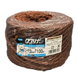 ユタカメイク シュロ縄玉 ブラウン 約3mm×100m M-134 手芸 園芸 DIY 飾り付け
