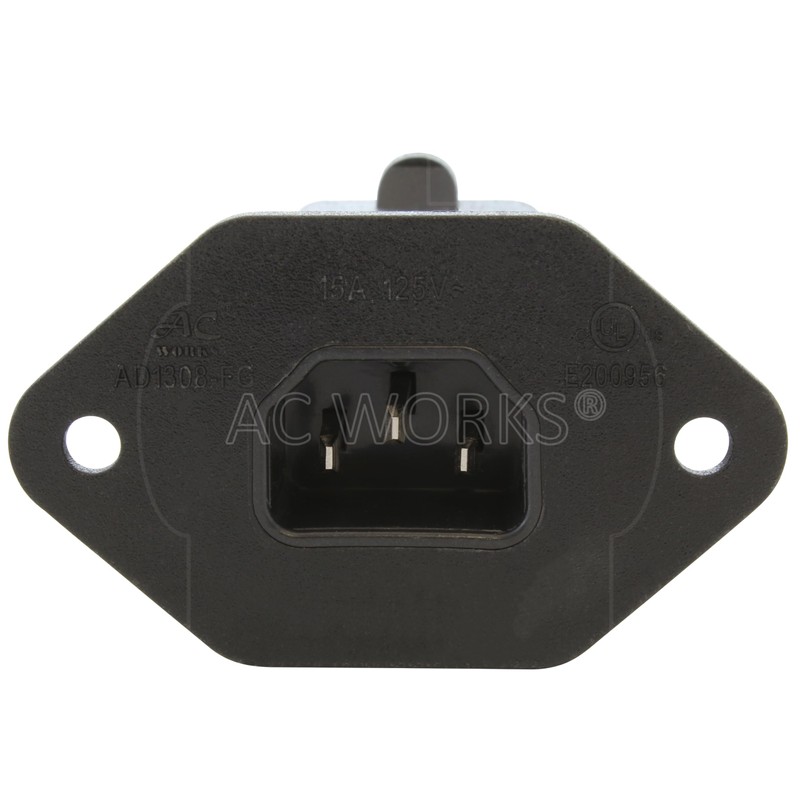 AC WORKS [AD1308-FG] IEC C14/ Sheet E with Mounting Holes