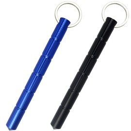 Generic 2 Pcs Blue Aluminum Alloy Mini Car Window Breaker Escape Tool with Keychain Mount and Plunger Actuator for Emergency Use