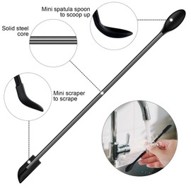 Makeup Spatula Mini Silicone Spatula Set 2pcs, Dual-Head Small Scraper for Cosmetic Skincare Beauty Face Foundation Lip Lotion Makeup Tools, Tiny Spoon for Narrow Jar Bottle Peanut Butter Kitchen Food