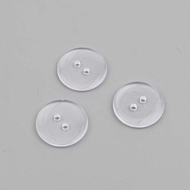 50 Plain Round Clear 2 Hole Sewing 11mm Buttons. Ideal for Crafts Like Scrapbooking, Cardmaking, Bling, Decoration
