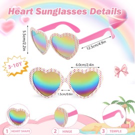 Hifot 2 Stück Sonnenbrille Kinder Mädchen, Bunt Herz Sonnenbrille Mädchen 3-10 Jahren, Kindersonnenbrille Kleinkind Sonnenbrillen mit UV-Schutz, für Sommer Freien Dress up Brille Geschenk