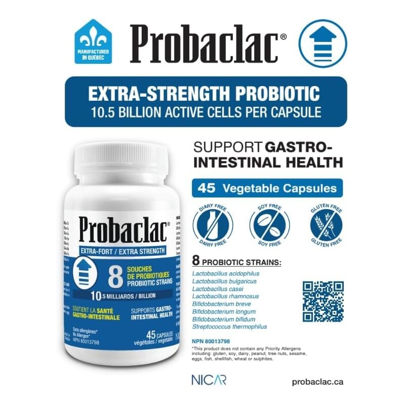 Probaclac Extra Strength Formula,Multistrain probiotic and lactic Ferment Complex,Formula Based