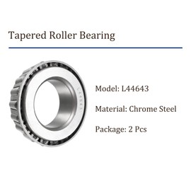 Kozelo 2pcs L44643 Tapered Roller Bearing - [1 Inch x 0.58 Inch] Chrome Steel Single Cone Bearing for Conveyor System Use