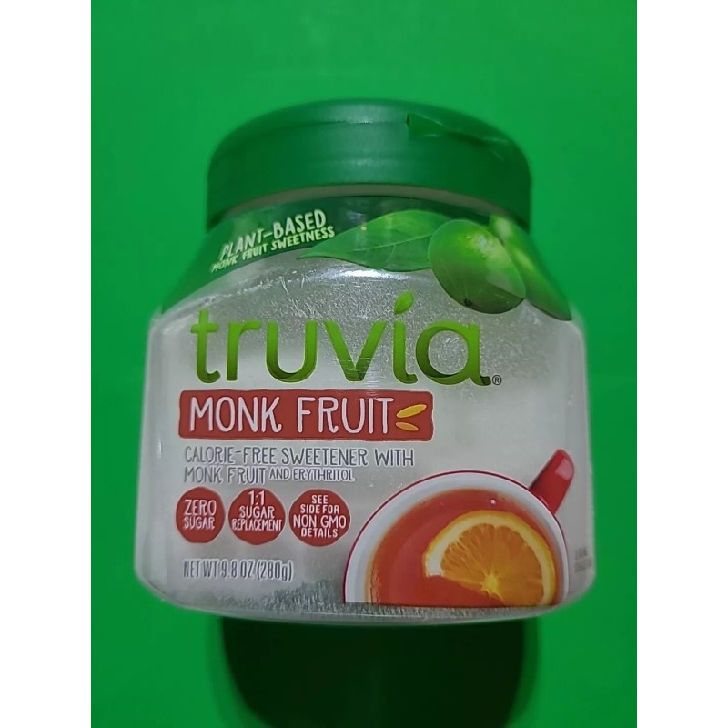 Truvia Monk Fruit Calorie-Free Sweetener Zero Sugar 9.8oz x(2) FACTORY