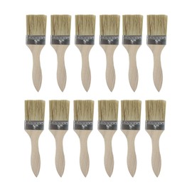 logyues 12 Pcs Chip Paint Brush Natural Bristle Brushes for Sills & Stains 2"