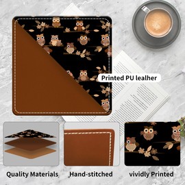 AFYEWKC Cute Leather Bookmarks, Fun Triangle Making Corner Bookmark, Book Accessories for Reading Book Lovers, Unbreakable Page Markers for Women Men Cute Brown Cartoon Owls