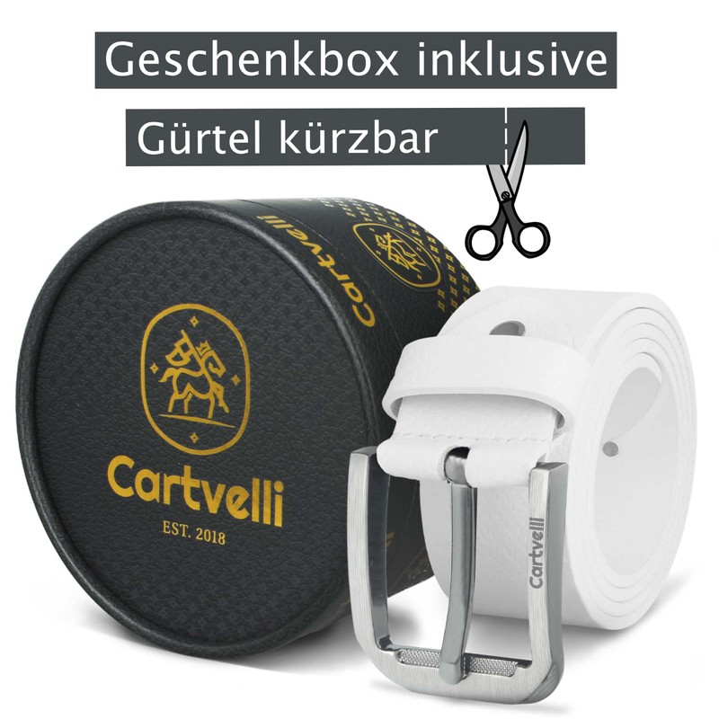 Cartvelli Premium Men's Carbon Leather Belt - Made in Germany