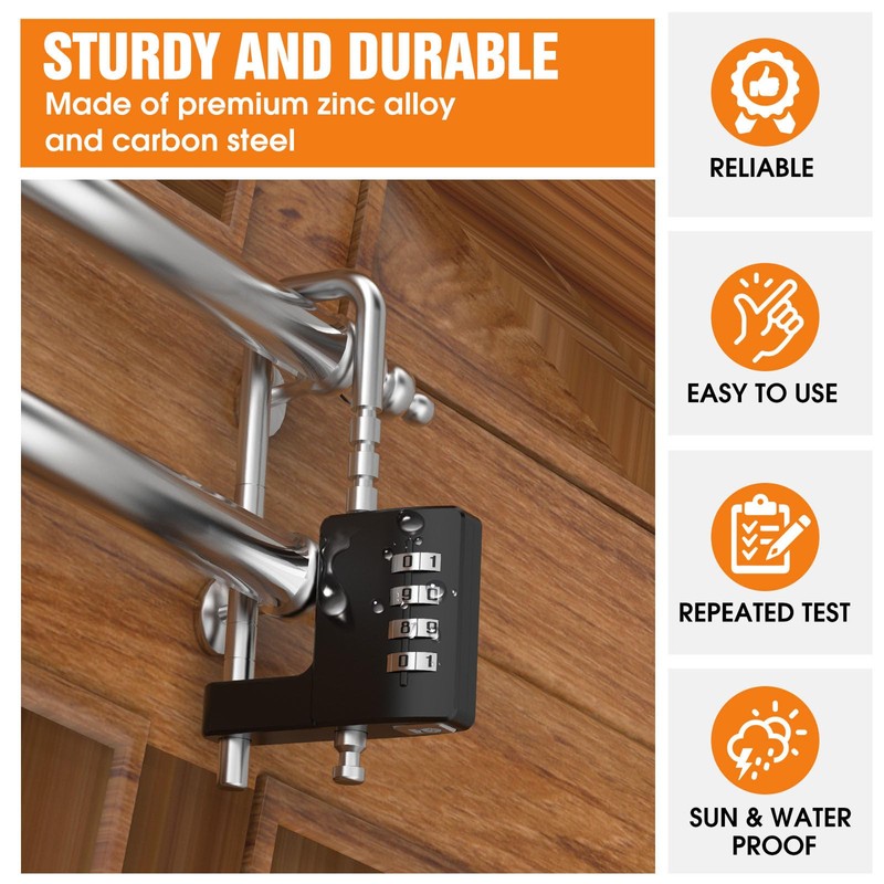 MeBantoo Cabinet Lock with Combination, Adjustable U-Shaped Combination Cabinet Lock