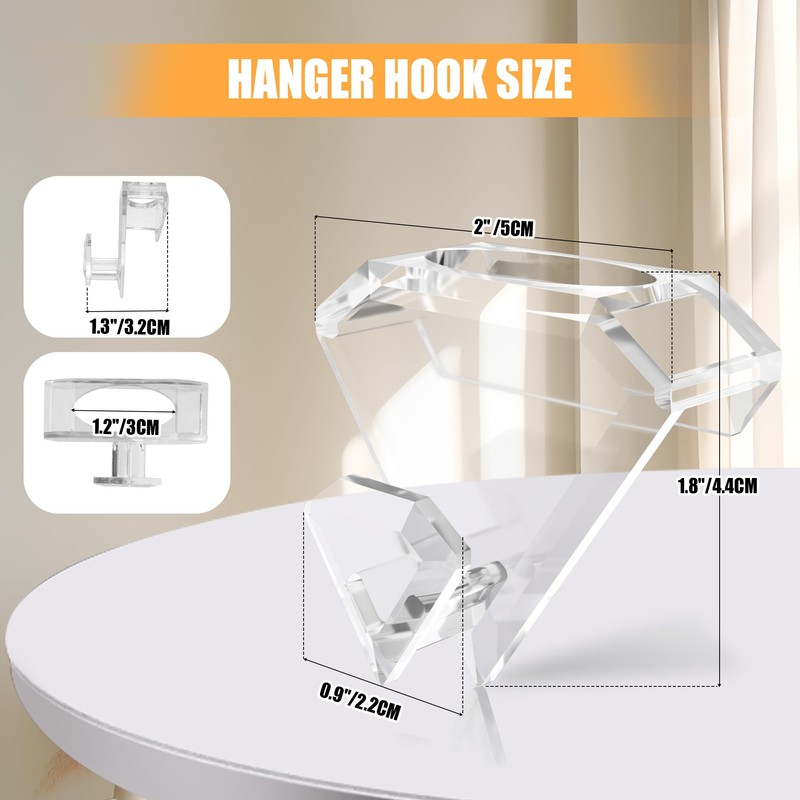 SLMT Space Saving Hanger Hooks 30 Pack, Clear Clothes Hanger