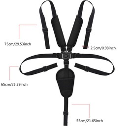 Jinlaili Universal 5 Point Harness Straps, Adjustable Baby Safety Strap Belt with Shoulder Pads and Guarding Pad, Harness Straps for High Chair/Pushchair/Stroller/Pram/Buggy (Black)