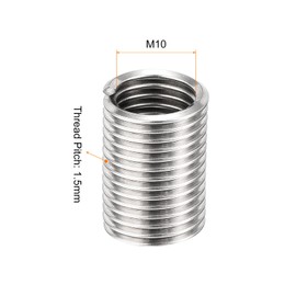 sourcing map 50Pcs Helical Threaded Inserts, M10-1.5x2.5D 304 Stainless Steel Threaded Socket, Thread Repair Insert for Plastic Wood Thread Repair