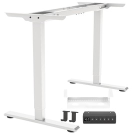 PulvinarVita Dual Motor Standing Desk Frame, Height Adjustable Desk Legs, Ergonomic Stand Up Desk Base Workstation, with Cable Management Tray, 2pcs Headphone Hook