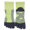 Ergoster Cross Taping Socks, 5-Toe Mid-Length, Running Socks, Lime x