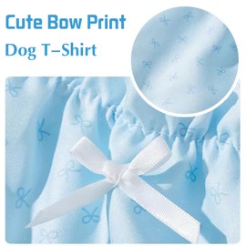Pet Dog Dress XS Floral Print Summer Clothes Ruffle Trim Puppy Shirts for Small Dogs Blue and Pink 2 Pack (Blue, Medium (2.5-4kg))