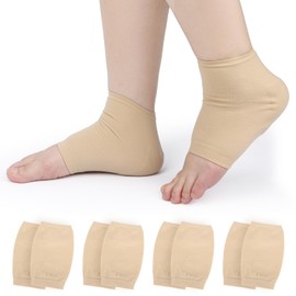 Segbeauty Heel Care Socks, Skin Color, Set of 4, Foot Protection, Heel Moisturizing Socks, Stocking Material, Sleeping Socks, Cracking, Exfoliating Care, Heel Care, Skin Care, Moisturizing, For Night,