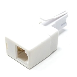 DRUT BT to RJ11 Socket, Telephone Line Adapter, 6P4C, 4 Wire Converter for BT UK Landline Phone, Modem Extender