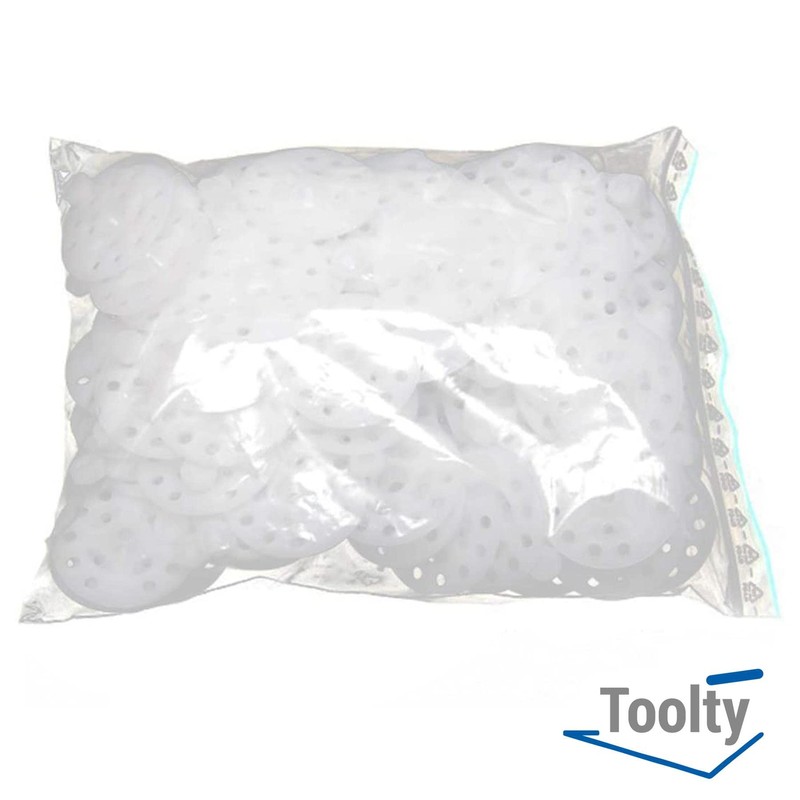 Toolty Plastic Washers - 100 Pcs of 56mm - White