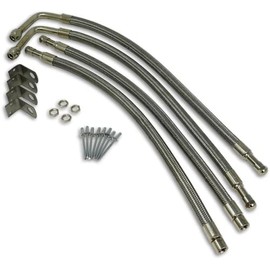 TireMinder Braided Steel Valve Extender Kit for 22 Inch Aluminum Dually Wheels, Hub Mounted, 4 Pack