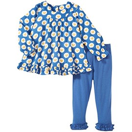 Masala Baby Girls' Elsa Dotted Heart 2 Piece Set (Baby) - Navy - 3-6 Months
