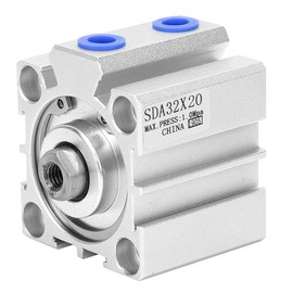 Pneumatic Cylinder,Aluminum Alloy SDA32 Thin Air Cylinder Double Action for Manufacturing Air Applications (SDA32X20)