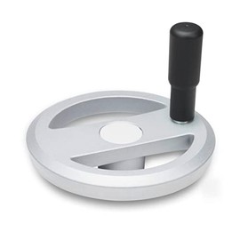 Ganter Standard Elements Spoke Wheels with Rotating Handle Pack of 1, Silver, RAL 9006 – GN 924, Structure Matt 125 B14/R Sr