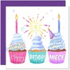 Niece Birthday Card for Women Cute Cupcake Birthday Cards for