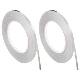 uxcell 2pcs 0.2 Inch x 164Ft Foil Self Adhesive Tile Sticker Gap Sealing Tape Strip, Self Adhesive Metalized Polyester Film Tape for Graphic Arts, Wardrobe Crafts, Tile Trim Silver
