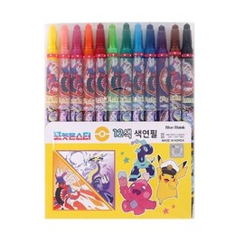 Pikachu 12 Count, Colored Pencil Set Twistable Crayons (Design May Vary) (12)