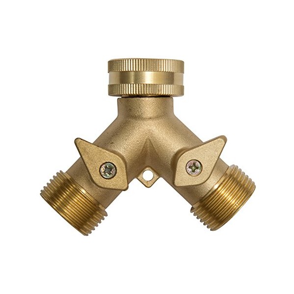 homekit Solid Brass Double Hose Connector for Outdoor Tap And Garden Hoses â Screw On Y Garden Tap Fitting