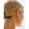 PANSTAR 18K Gold Plated Hammered Surface Earrings for Women, Valentines