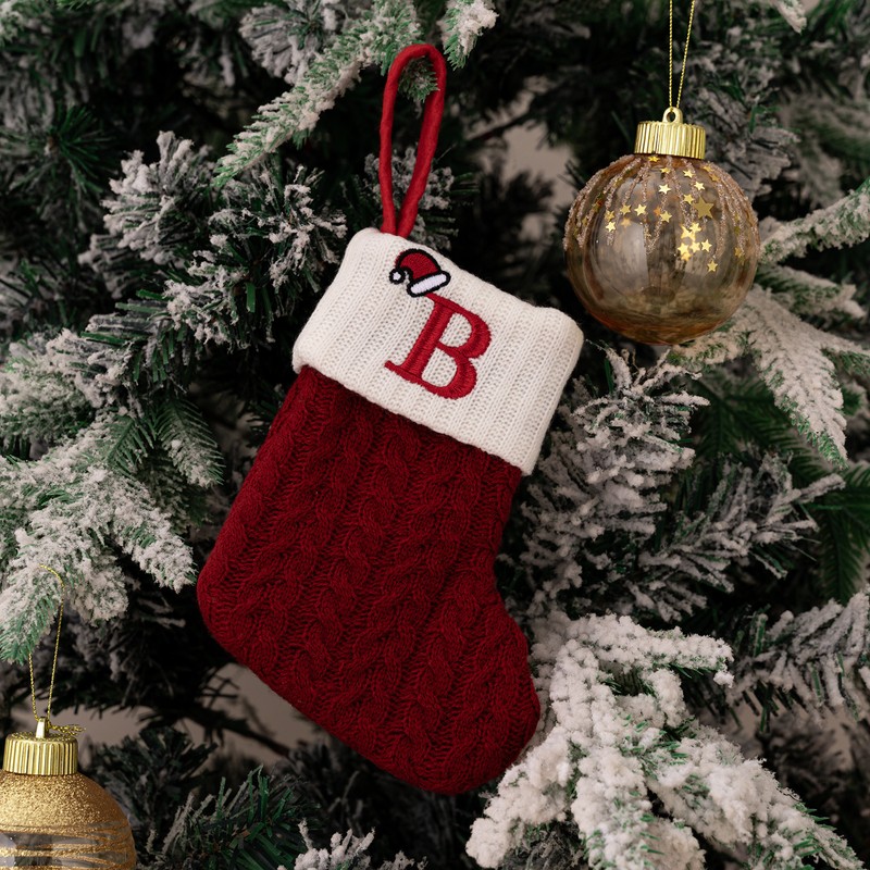 Christmas Stocking – Green A-Z Letter Hanging Christmas Stockings, Christmas