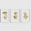 Set of 3 Duck Nursery Wall Art Prints, UNFRAMED Prints,