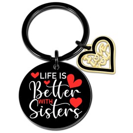 QUIHUD Gifts from Sister Big Little Soul Sisters Keychain Birthday Mothers Day Gifts for Sister