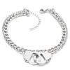 Azubpi Handcuff Bracelet Anklet, Stainless Steel Chain Waterproof Hypoallergenic Unisex