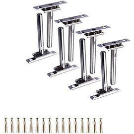 VinBee Floating Shelf Bracket - 8 PCS Invisible Shelf Brackets for Wall Mounted Decoration Cabinet Furniture Shelf Support - 4 Inch Steel Concealed Bracket with Mounting Screws Silver
